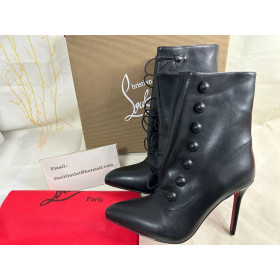 Christian Louboutin French Tutu Button Ankle Boot 100mm Calfskin Black
