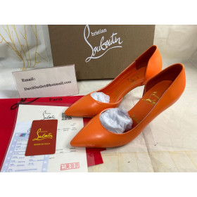 Christian Louboutin Iriza Pumps 85mm Nappa Leather Orange CL Pumps