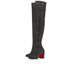 Christian Louboutin Jane Botta 85mm Boots Strass Boom Black Christian Louboutin Shoes