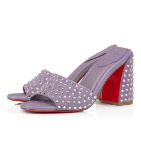 Christian Louboutin Jane Mule Strass Boum 85mm Mules Veau Velours And Strass Boom Parme