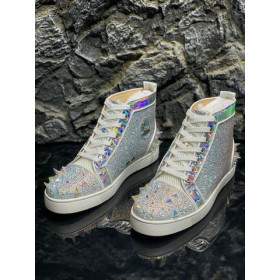 Christian Louboutin Lou Pik Pik 2 Orlato Sneakers Strass Embellished Silver