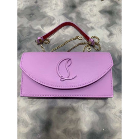 Christian Louboutin Loubi54 Clutch Nappa Leather Lilac Christian Louboutin Bags