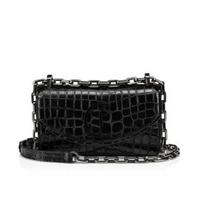 Christian Louboutin Loubi54 Mini Crossbody Bag Alligator Embossed Calf Leather Black