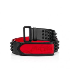 Christian Louboutin Loubi Belt 40mm Calf Leather And Spikes Black Loubi