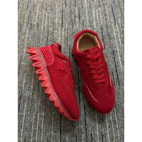 Christian Louboutin Loubishark Sneakers Suede Leather Red