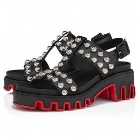Christian Louboutin Sandals Nappa Leather Black Christian Louboutin Shoes
