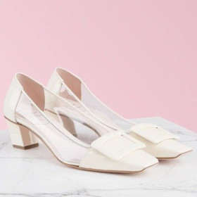 Roger Vivier Belle Vivier Pumps White Patent and PVC