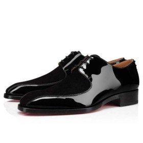 Christian Louboutin Derby Marco Spikes Flat Black/black Calf