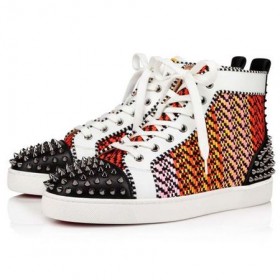 Christian Louboutin High Top Lou Spikes Version Multi Calf