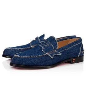 Christian Louboutin Loafers No Penny Denim Fabric