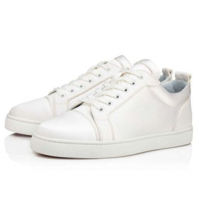 Christian Louboutin Low-top Fun Louis Junior Ivory/lining Blue Satin