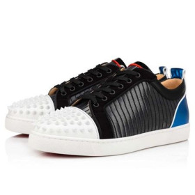 Christian Louboutin Low Top Louis Junior Spikes Orlato Version Multi Calf Sneaker