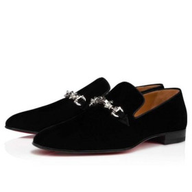 Christian Louboutin Oxford Equiswing Flat Black Cott