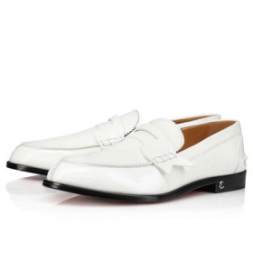 Christian Louboutin Oxford No Penny Flat White Calf