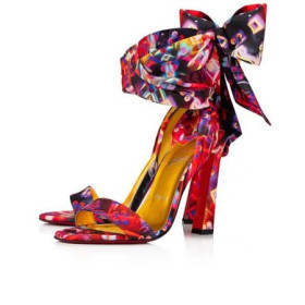 Christian Louboutin Sandal Crosse Du Desert 100 mm Multi/lin Yellow Nyl