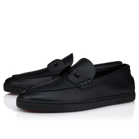 Christian Louboutin Chambeliboat Boat Shoes Calf Leather Black 