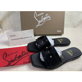 Christian Louboutin Chambelimule Mules Calf Leather Black CL Shoes