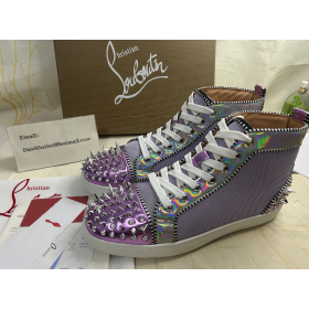 Christian Louboutin Lou Spikes Version Lilac Smoke Nylon