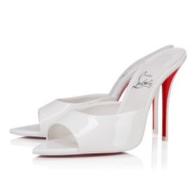 Christian Louboutin Miss Z Mule 100 Mm Mules Patent Calf Leather Bianco