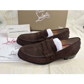 Christian Louboutin Oxford No Penny Flat Dark Brown