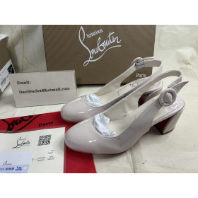 Christian Louboutin So Jane Sling 55 Mm Pumps Patent Leather Leche Christian Louboutin Shoes