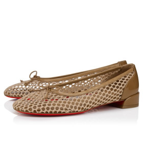 Christian Louboutin Sweetie Jane Mesh Ballerinas Mesh And Patent Calf Leather Lionne 