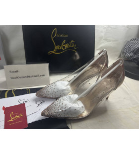 Christian Louboutin Degrastrass PVC 85 mm Pumps PVC and iridescent Leather Leche