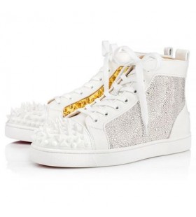 Christian Louboutin High-top No Limit Flat Latte/gold Calf Sneaker