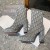 Dior Oblique Print Heeled Boot Gray