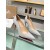 Christian Louboutin Hot Chick Pumps 100mm Glittered Calf Leather Silver CL Shoes
