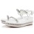 Christian Louboutin Pyraclou 60 mm Espadrilles Iridescent Leather White CL Shoes