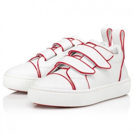 Christian Louboutin Maxi Toyototoy Tênis de couro de Bezerro Branco CL Sapatos