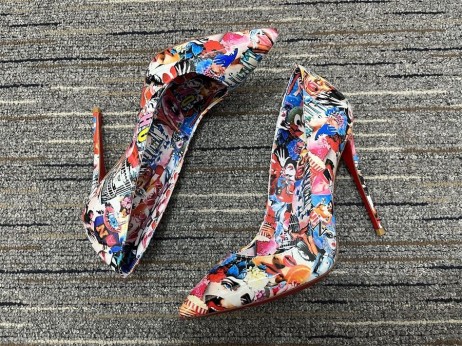 Christian Louboutin Para Kate Bombas de 120mm de Couro de Patente Oh Xtian Multicolor