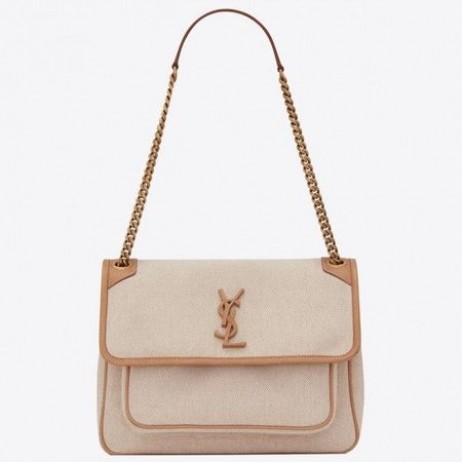 Saint Laurent Médio Niki Saco De Lona De Algodão Saint Laurent Sacos