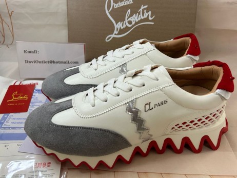 Christian Louboutin Loubishark Donna Sapatilhas De Pelica Branca
