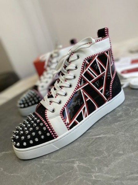 Christian Louboutin Lou Picos Orlato Mulheres, Televisão De Couro De Patente Multicolor