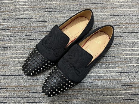 Christian Louboutin Assustador Sapatos de Couro de Bezerro e de Tecido Preto