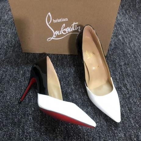 Christian Louboutin Estiletes Bombas De Dois Tons De Couro Napa Preto Branco