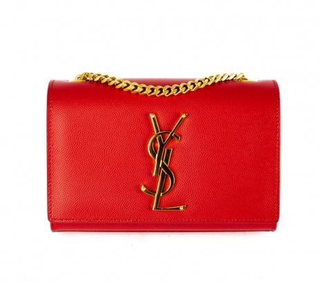 Saint Laurent Pequena Kate Saco Vermelho Couro Grained Saint Laurent Sacos