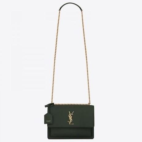 Saint Laurent Pôr Do Sol Médio Saco Verde Pelica Saint Laurent Sacos