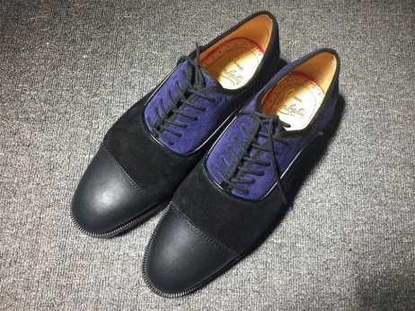 Christian Louboutin Hubertus Oxford Lug-sola de Camurça e Couro Preto Marinha