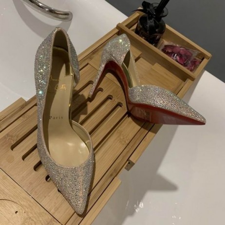 Christian Louboutin Iriza Bombas de 100mm de Glitter, Strass Multicolor CL Sapatos