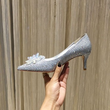 Jimmy Choo Cristais Cinderela 65mm Bombas de Prata