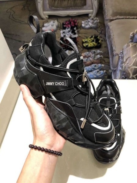 Jimmy Choo Diamante Trilha Multicolor De Couro De Malha Preto