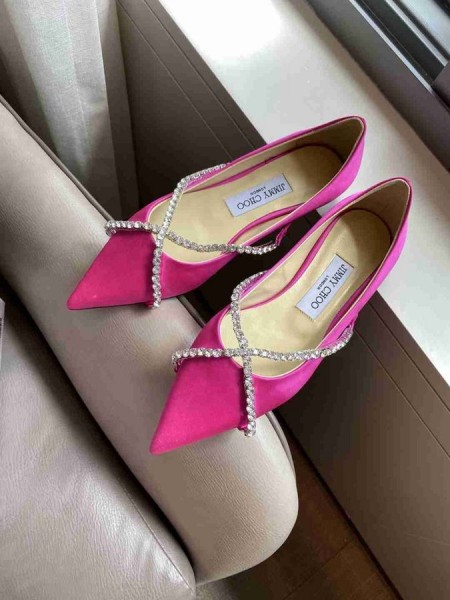 Jimmy Choo Genevi Televisão De Cetim Fúcsia Cor De Rosa