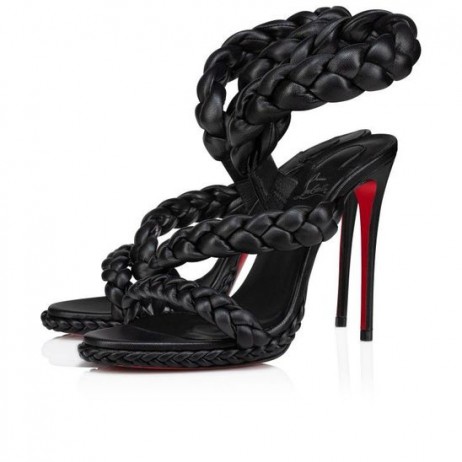 Christian Louboutin Fátima 120 Mm Sandálias De Couro Napa Preto