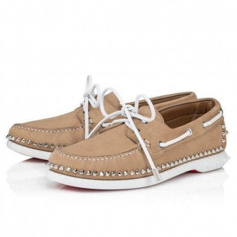 Christian Louboutin Gerockel Sapatos De Barco Nubuck Couro De Bezerro Lionne Sapatos Christian Louboutin