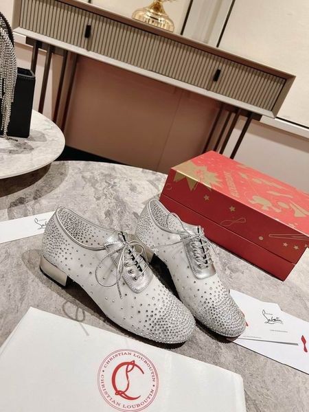 Christian Louboutin Degraginzbar Derby Sapatos de 30 mm de Cristal de Malha de Prata