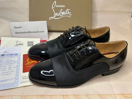 Christian Louboutin Greggo Orlato Televisão Pat Pelica Preto CL Sapatos