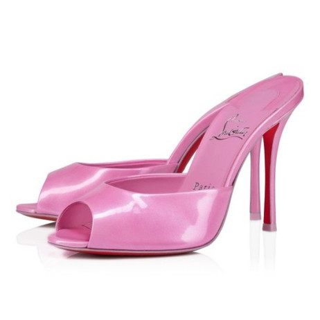 Christian Louboutin Me Dolly 100 Mm Mulas Iridescente De Couro De Patente Bebê B